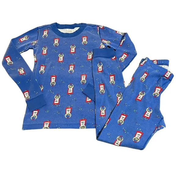 Hanna Andersson Other - Hanna Andersson Gumball Pajamas Set Organic Cotton Size 10 Unisex Blue Long